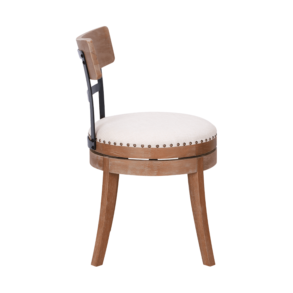 বৃত্তাকার কুশন কঠিন কাঠের ডাইনিং চেয়ার