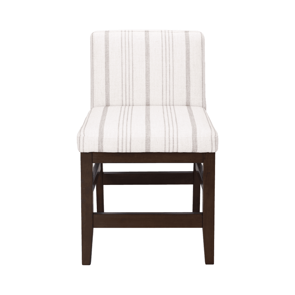 স্ট্রিপড ফ্যাব্রিক সলিড কাঠের ডাইনিং চেয়ার