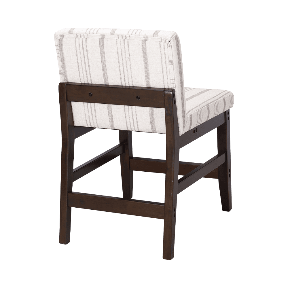 স্ট্রিপড ফ্যাব্রিক সলিড কাঠের ডাইনিং চেয়ার