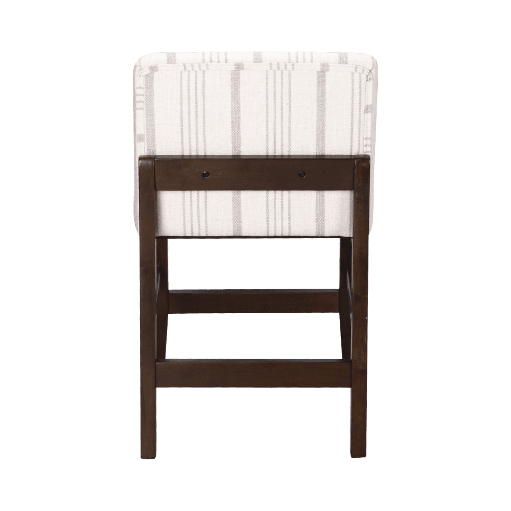 স্ট্রিপড ফ্যাব্রিক সলিড কাঠের ডাইনিং চেয়ার