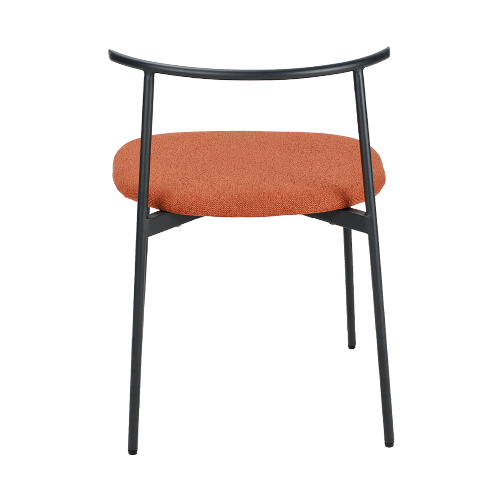 কমলা বাঁকা পিছনে ধাতব লেগ ডাইনিং চেয়ার